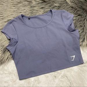 Gymshark Dreamy Cap Sleeve Crop Top Steel Blue